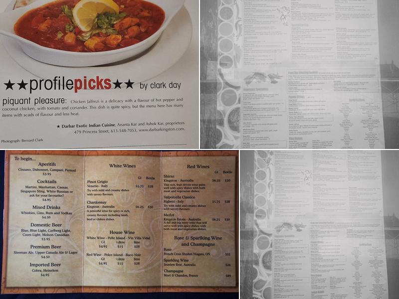 Darbar Restaurant Menu