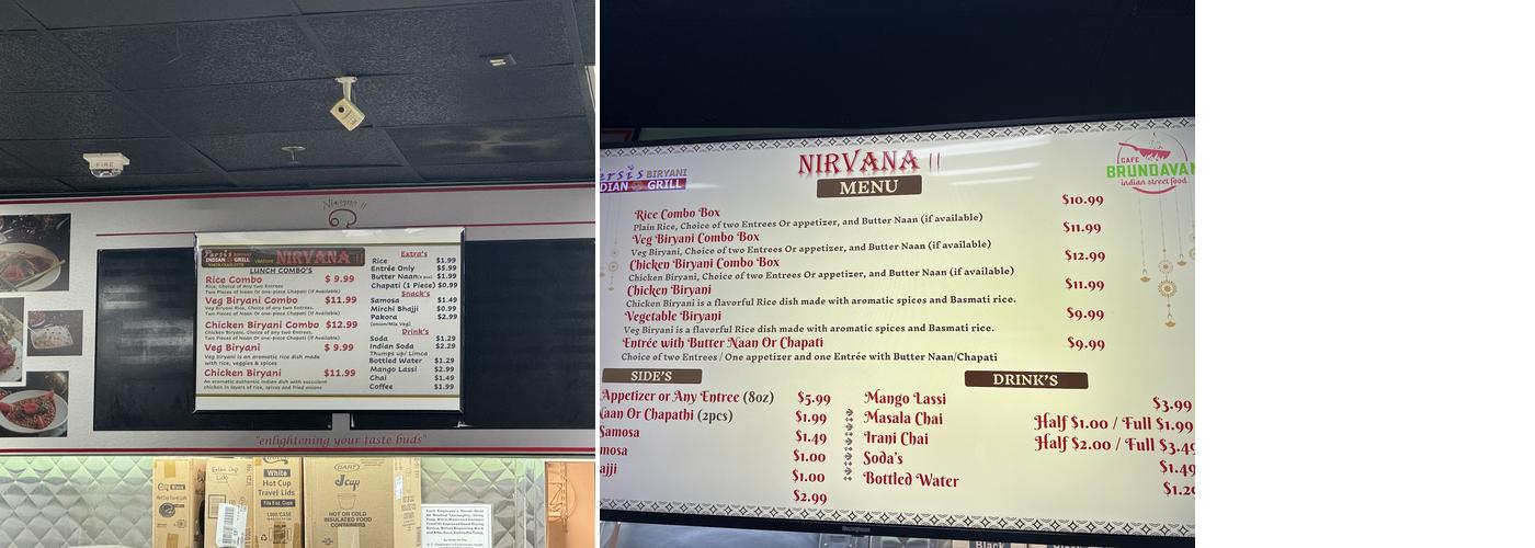 Nirvana II Menu