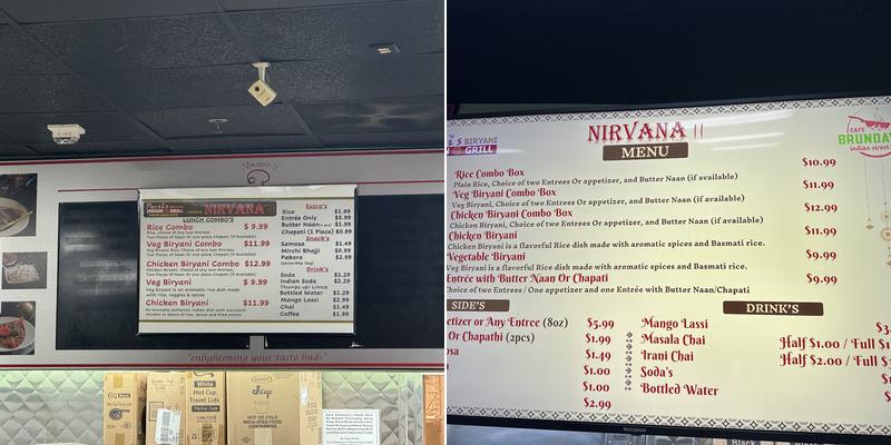 Nirvana II Menu