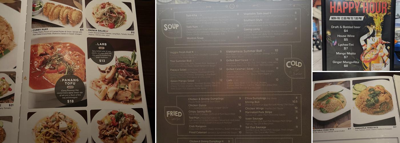 Nora Thai Menu