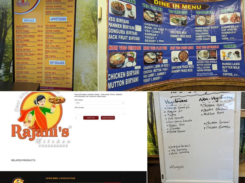 Rajani's Kitchen Menu