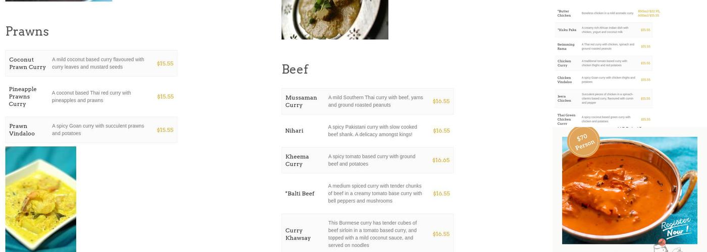 Shef's Fiery Kitchen Inc. Menu