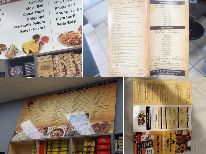 Surrey Punjab Dhaba Menu