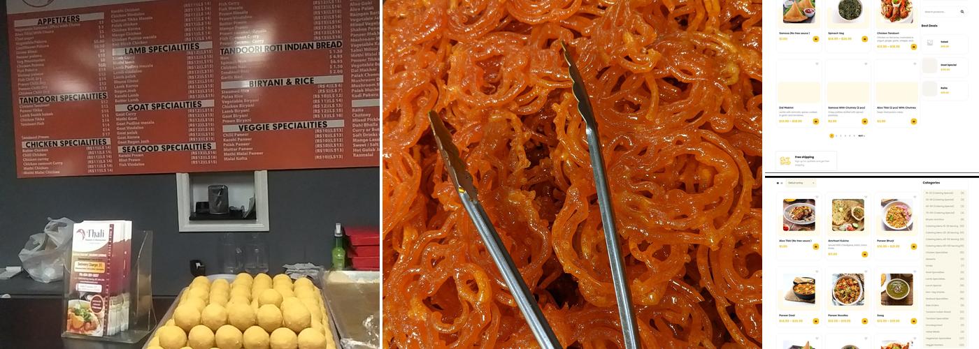 Thali Indian cuisine Menu