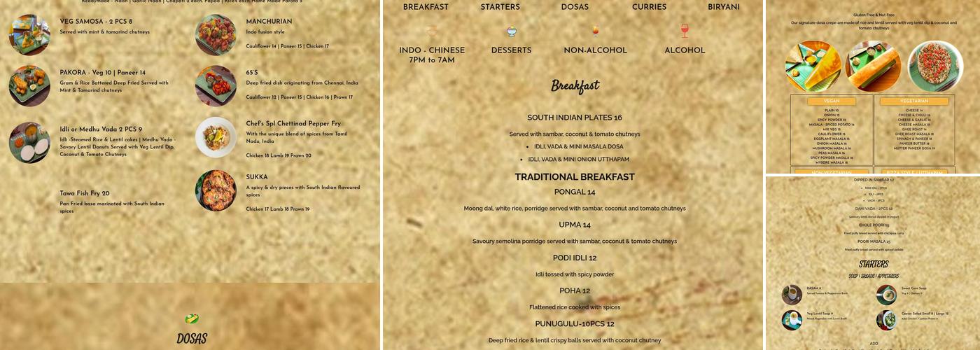 Davie Dosa Company Menu