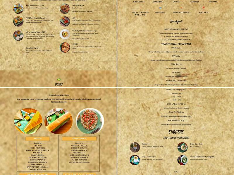 Davie Dosa Company Menu