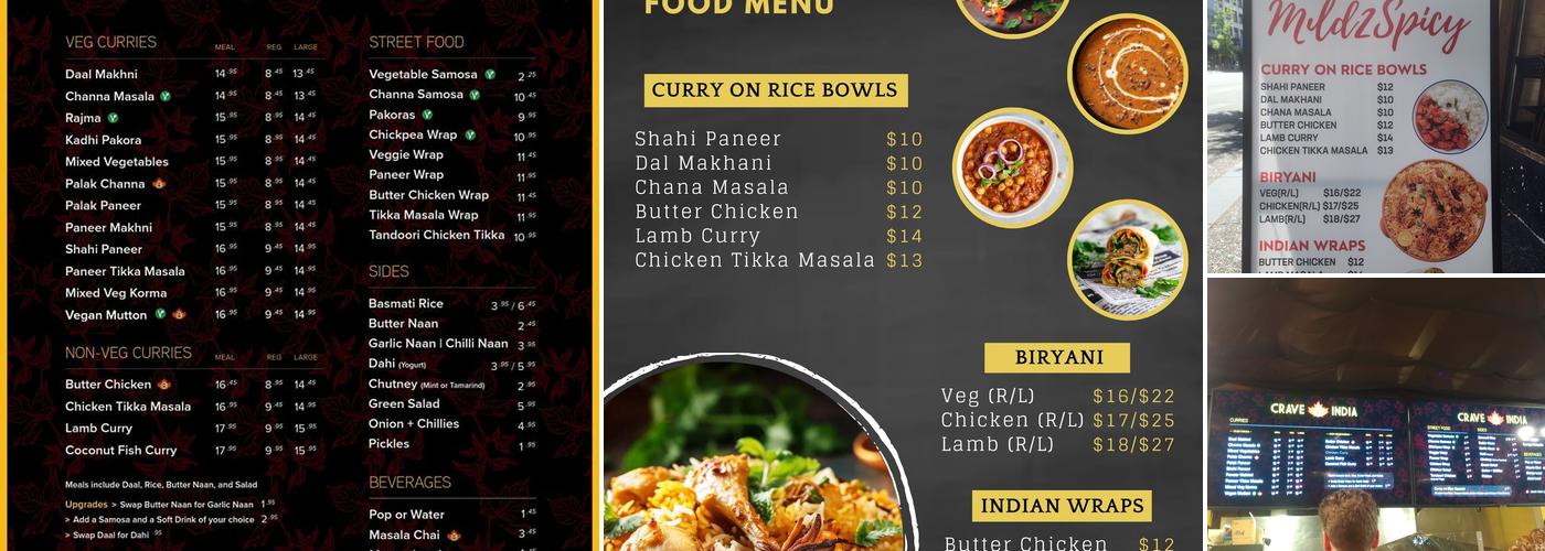 mild 2 spicy by crave India Menu