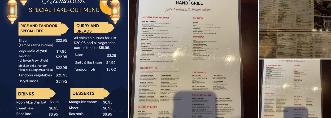 Handi Grill Menu