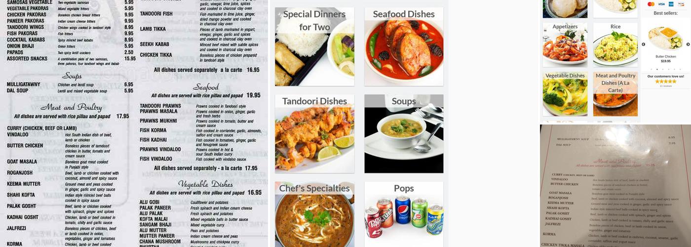 Sitar Restaurant Menu