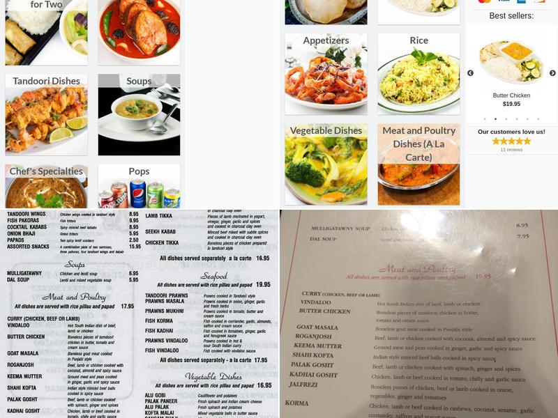 Sitar Restaurant Menu