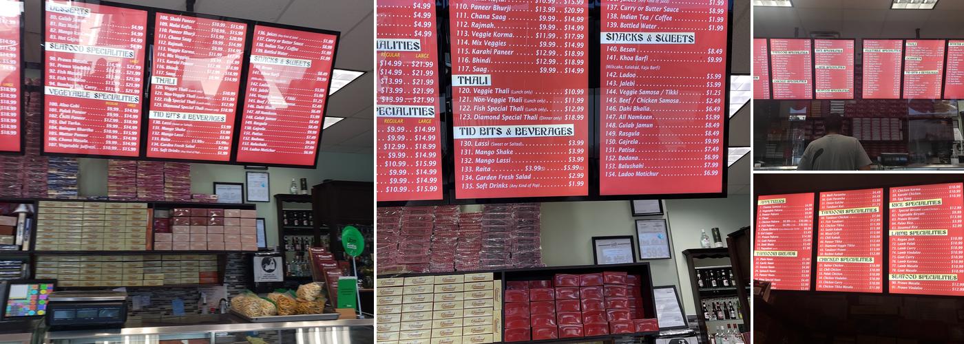 Diamond Sweets Restaurant Menu