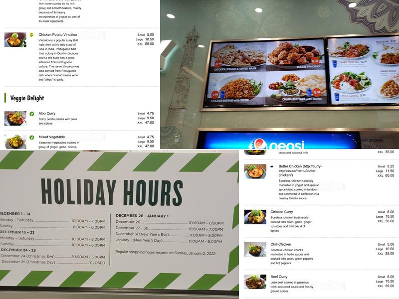 Curry Express Menu