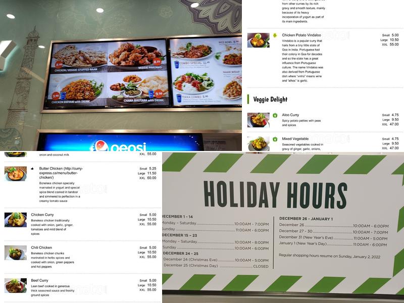 Curry Express Menu