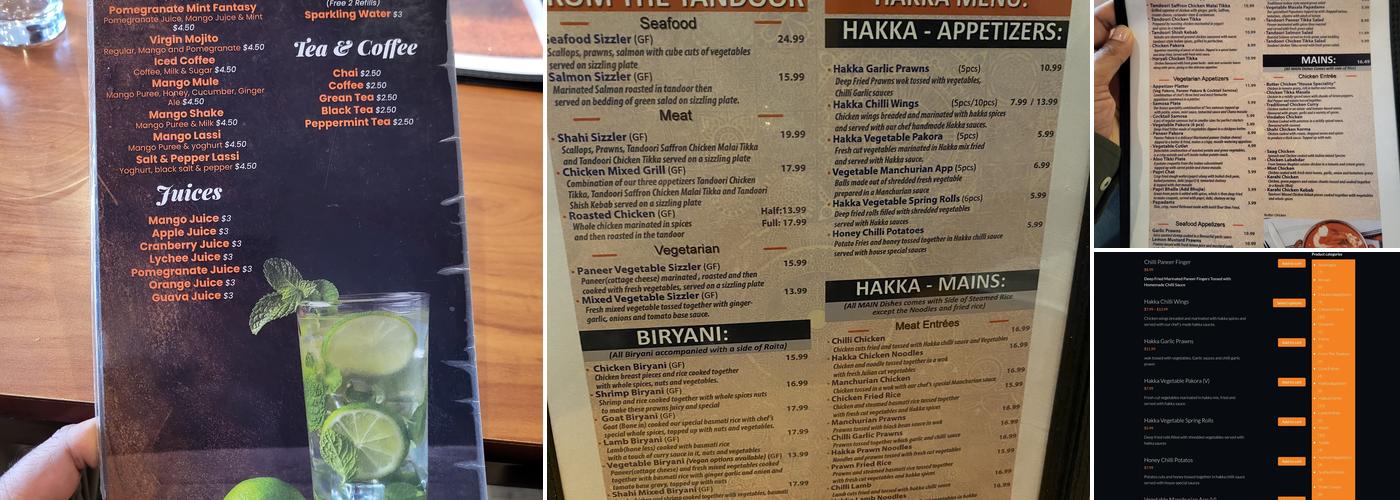 Shahi Flames Menu