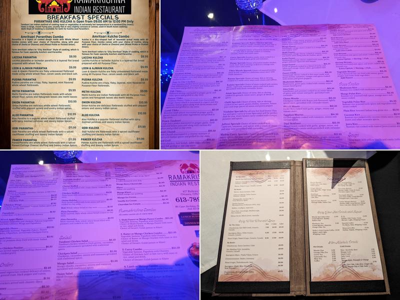 RamaKrishna Indian Restaurant Menu