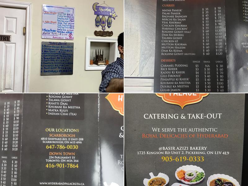 Hyderabad Palace Menu