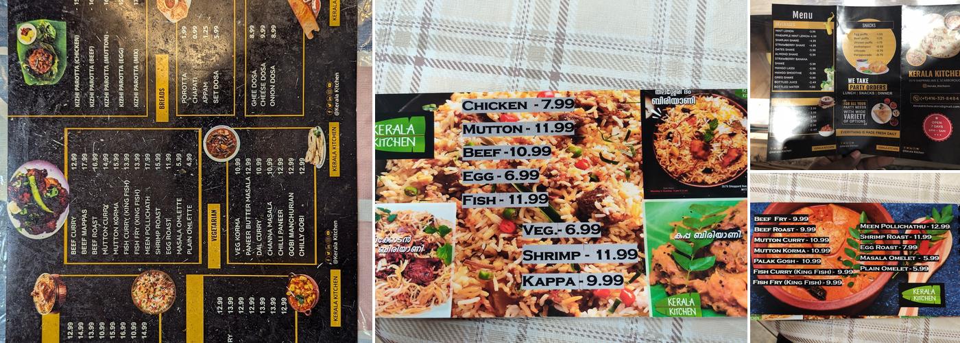 Kerala Kitchen Menu