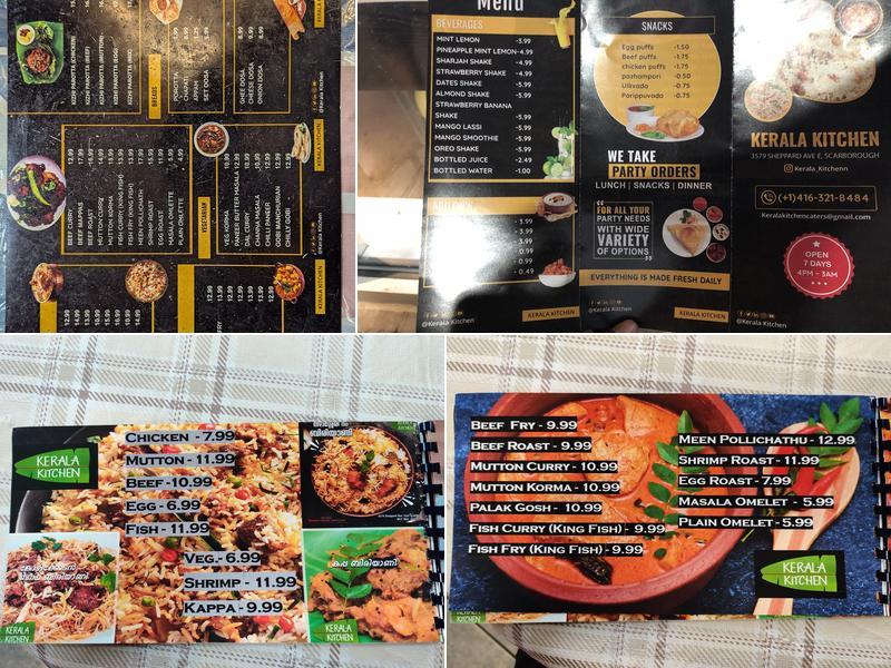 Kerala Kitchen Menu