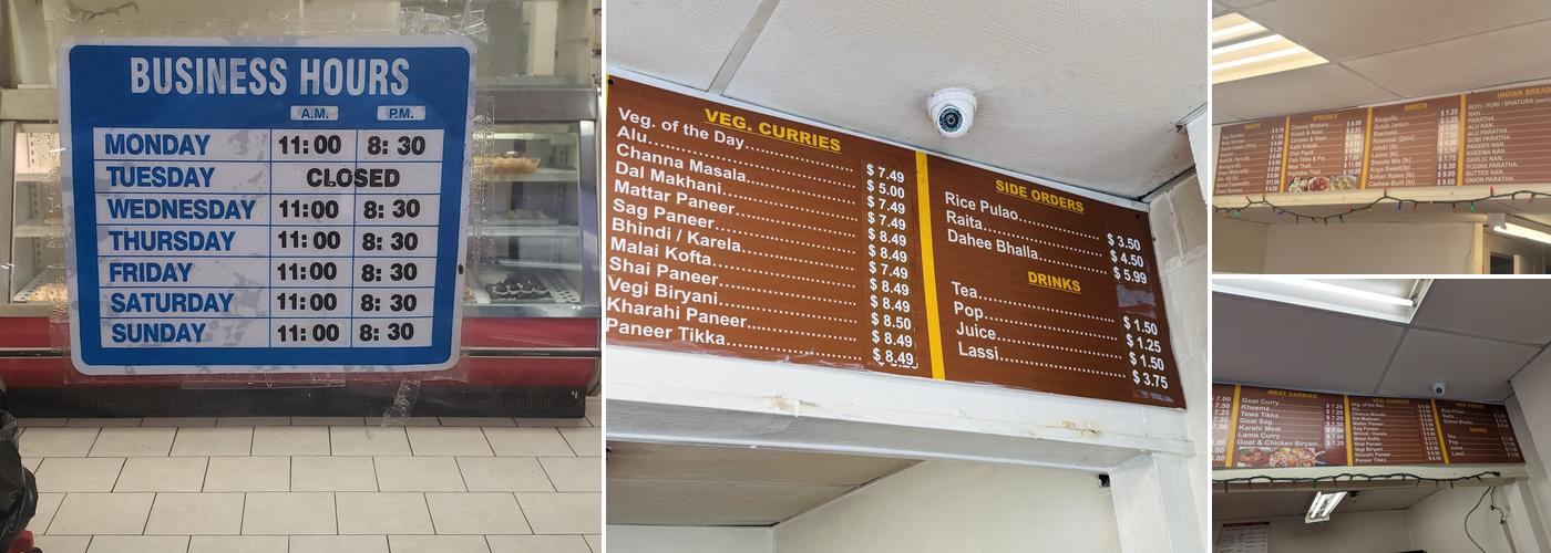 Moti Palace Menu