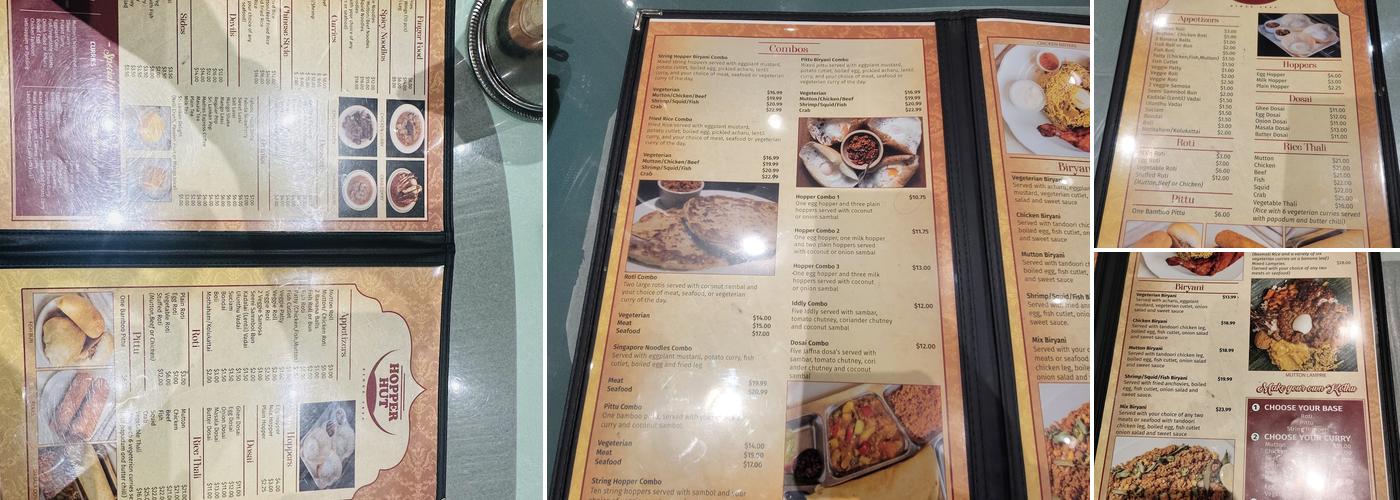 Hopper Hut Menu