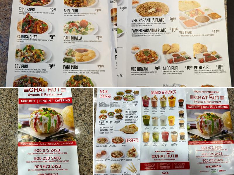 Chat Hut Sweets & Restaurant Menu