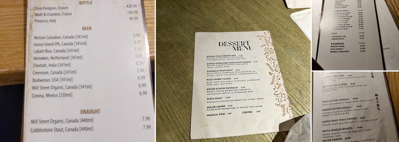 Aanch Menu