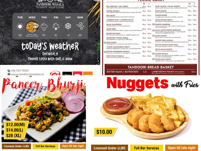 Tandoori Masala Menu