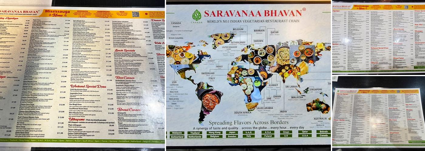 Saravanaa Bhavan Menu