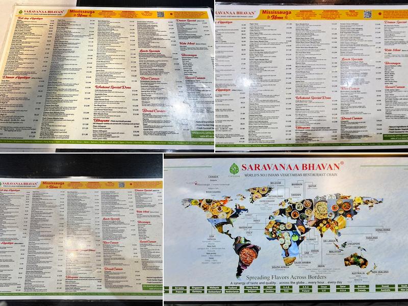 Saravanaa Bhavan Menu