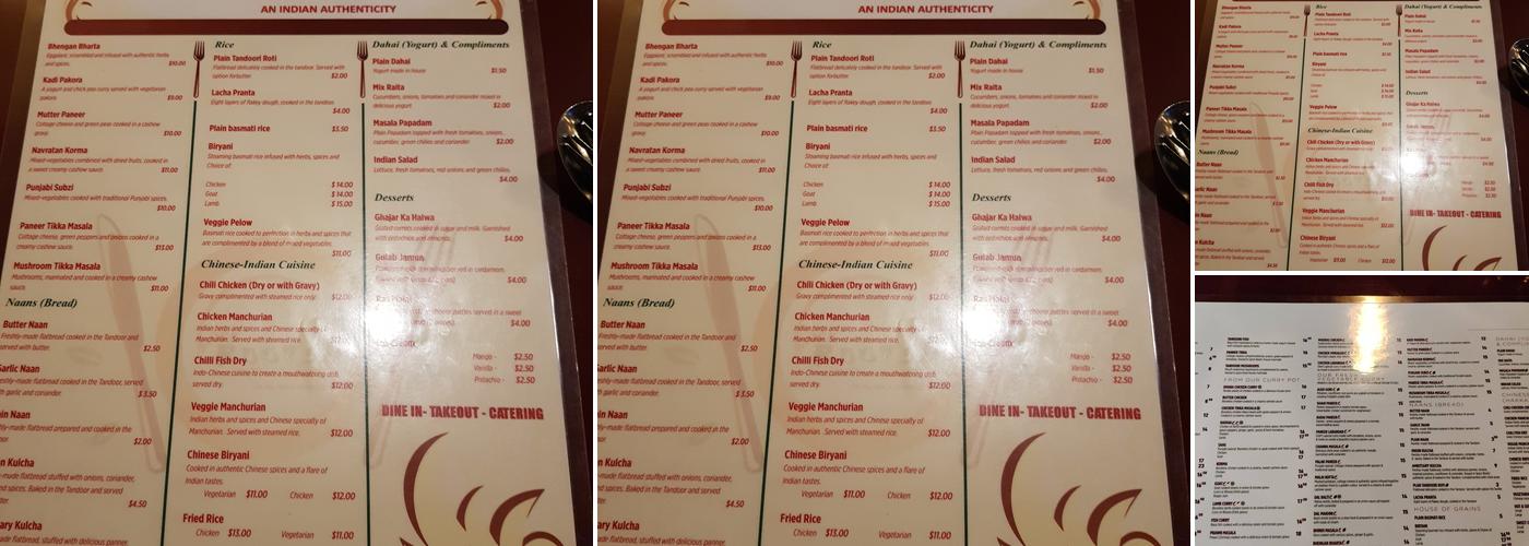 Spice Roots Menu
