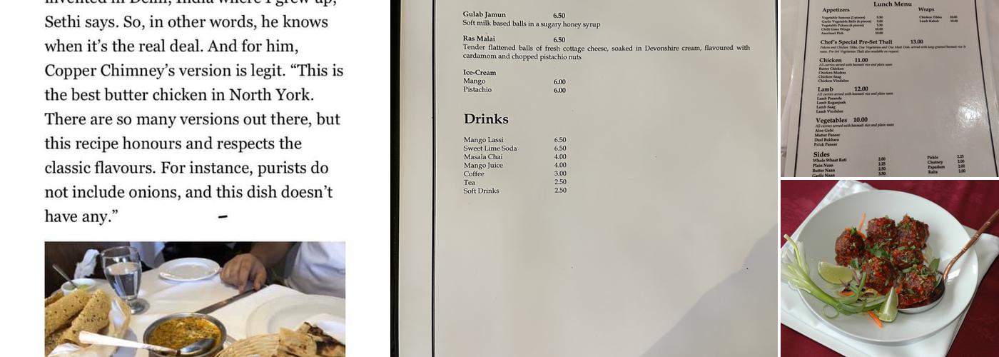 The Copper Chimney Menu