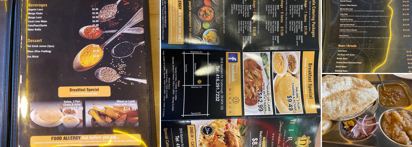 Nirala Sweets and Restaurant Menu