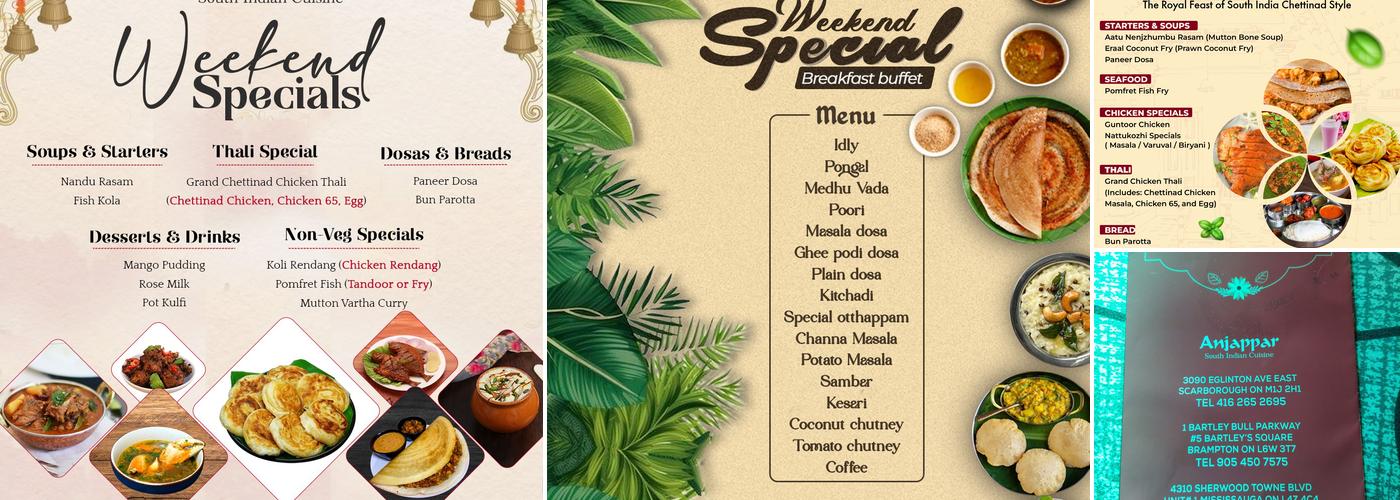 Anjappar Chettinad Restaurants Menu