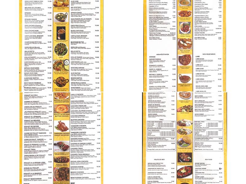 Restaurant Didar Menu