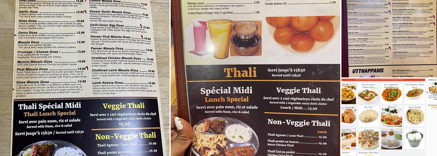 Lakshana's Chettinad South Indian Restaurant Menu