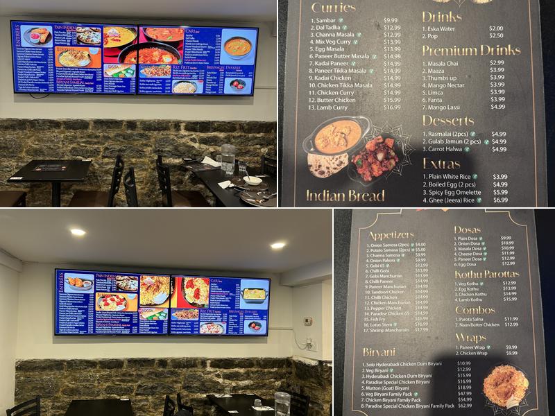 Paradise Biryani Pointe - Montreal (Halal) Menu