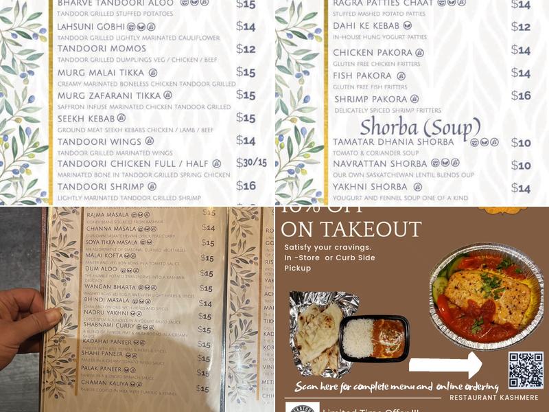 Restaurant Kashmere Menu