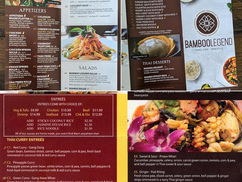 Bamboo Legend Menu