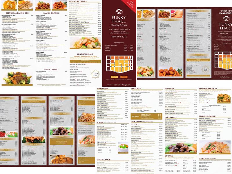 Funky Thai 2 Go Menu