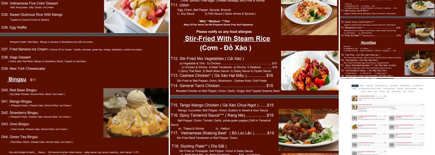Saigon House Restaurant Menu