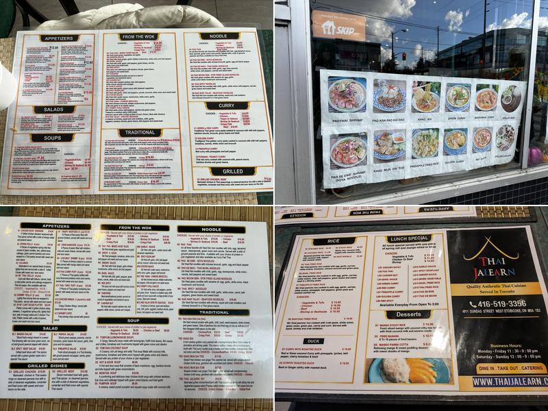 Thai Jalearn Dundas Menu