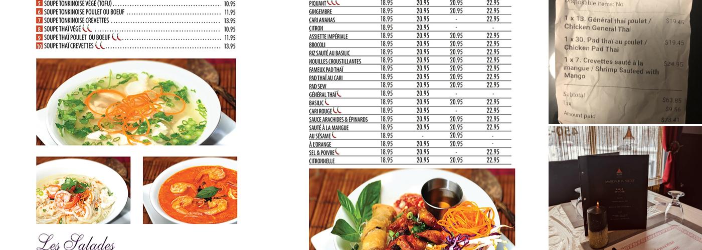 La Maison Thai Select Menu