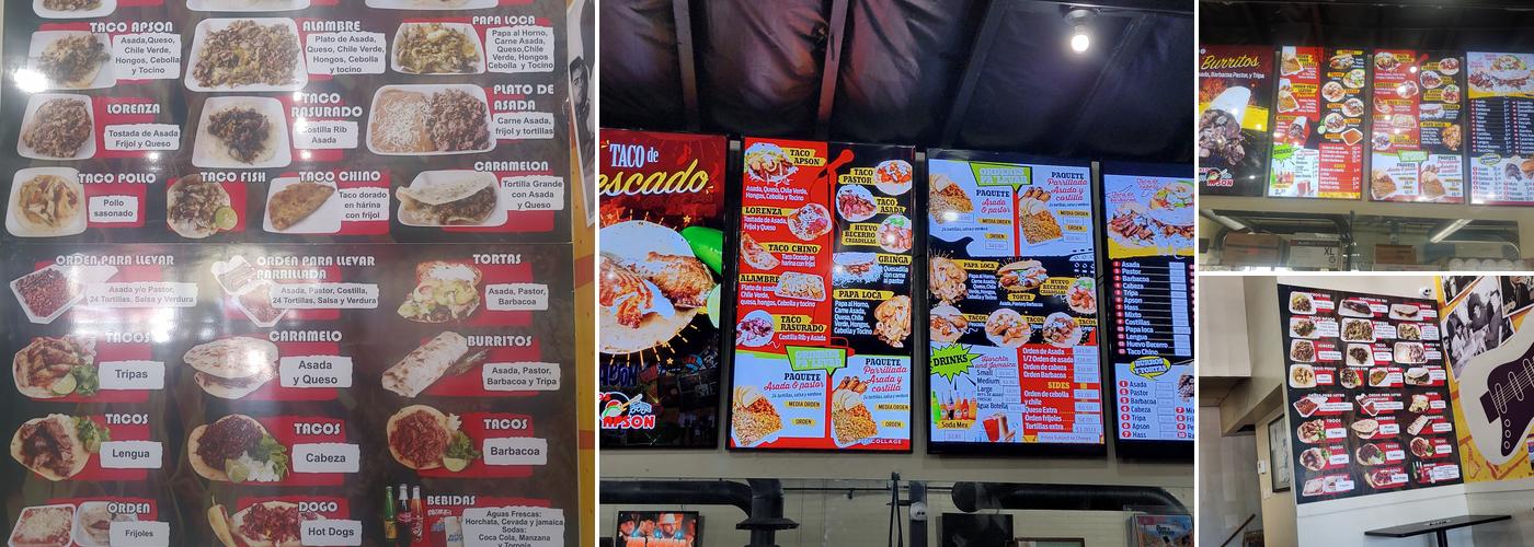Tacos Apson Menu