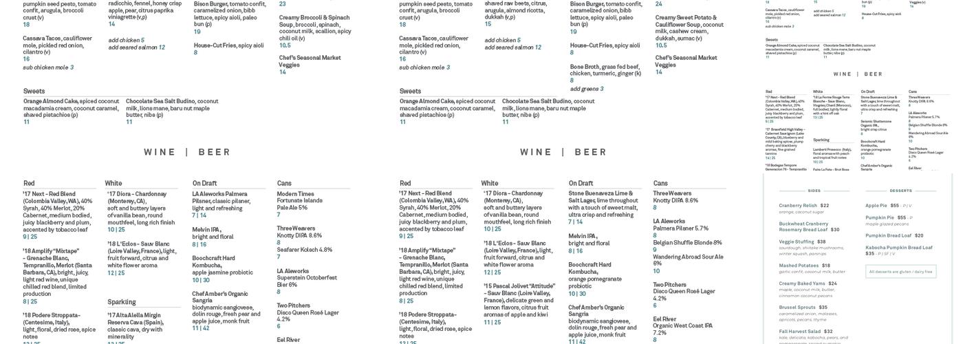 Nine24 Kitchen Menu