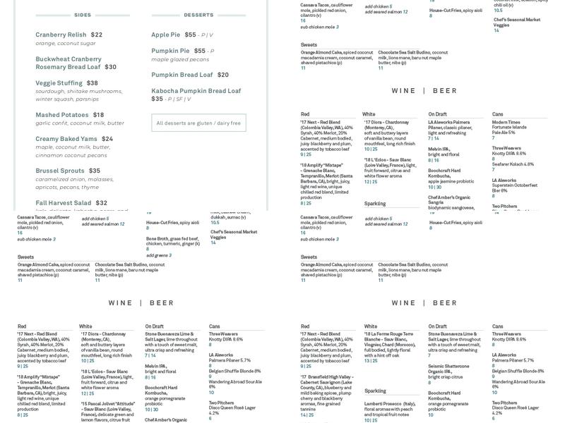 Nine24 Kitchen Menu