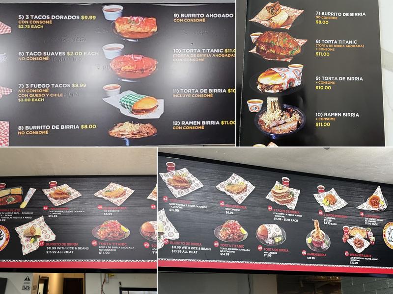 Birrieria Guadalajara Menu