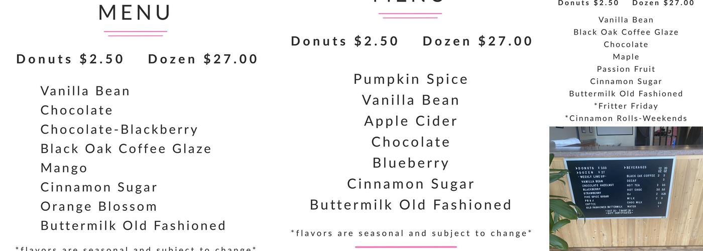 Drop In Donut Menu