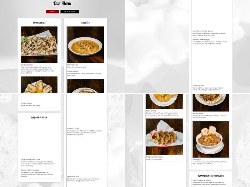 The Bantam Kitchen Menu