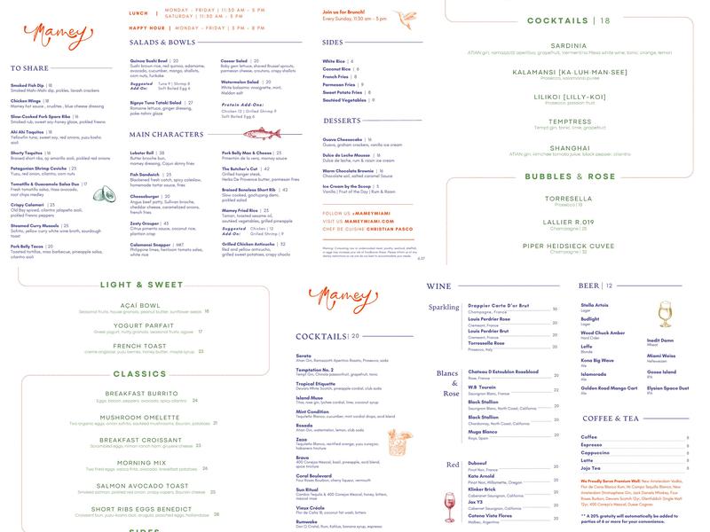 Mamey Miami Menu