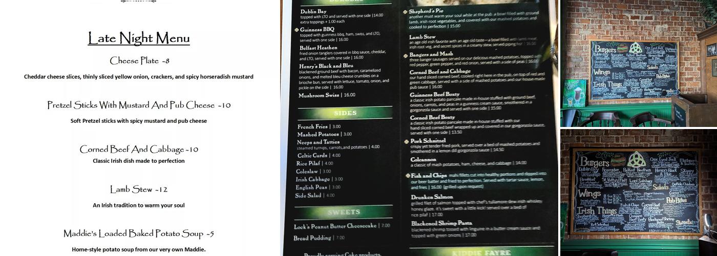 House of Henry Irish pub and eatery Menu